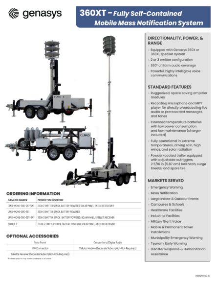 360XT – Fully Self-Contained Mobile Mass Notification System